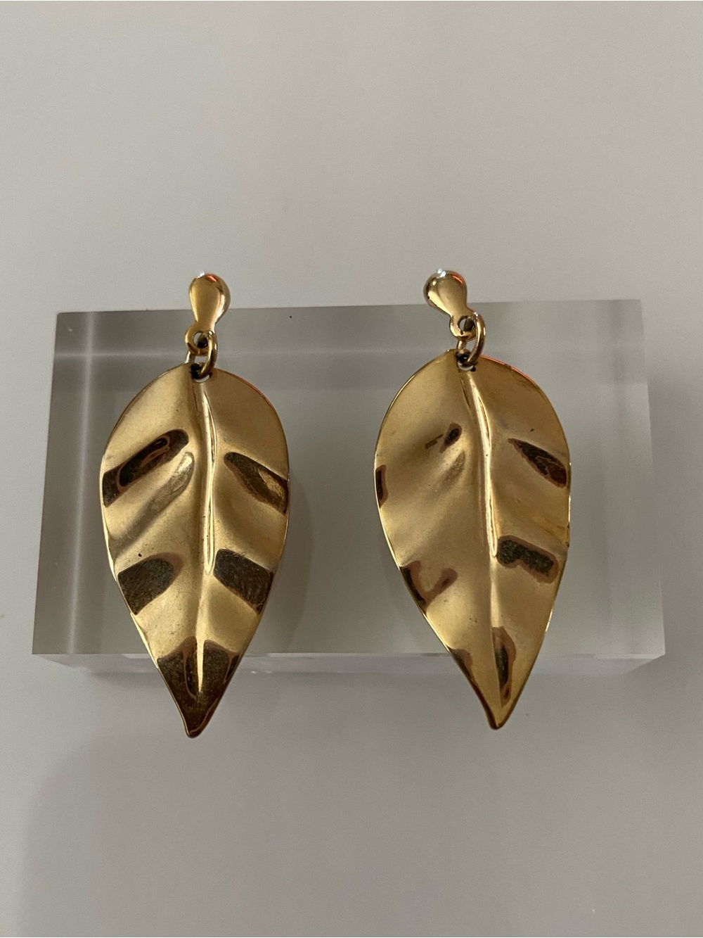 Gold Leaf Drop Earrings - Women's Jewelry